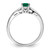 Sterling Silver Rhodium-plated Created Emerald Ring - QB-6E6483B5-5336