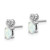 Sterling Silver Rhodium-plated Created Opal & Diam. Earrings - QB-69729CE9-7538
