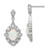 Sterling Silver Rhodium-plated Created Opal and CZ Earrings