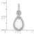 Sterling Silver Rhodium-plated Created Opal and CZ Teardrop Pendant