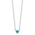 Sterling Silver Rhodium-plated Created Opal Heart w/ 4in ext. Choker