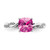Sterling Silver Rhodium-plated Created Pink Sapphire and Diamond Ring - RM-3C432DFE-1456