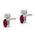 Sterling Silver Rhodium-plated Created Ruby & Diam. Earrings - QB-4DA55258-5698