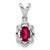 Sterling Silver Rhodium-plated Created Ruby & Diam. Pendant - QB-06247468-4105