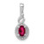 Sterling Silver Rhodium-plated Created Ruby & Diam. Pendant - QB-31774218-4672