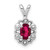 Sterling Silver Rhodium-plated Created Ruby & Diam. Pendant - QB-EA640E27-2034