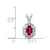 Sterling Silver Rhodium-plated Created Ruby & Diam. Pendant - QB-EA640E27-2034