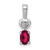 Sterling Silver Rhodium-plated Created Ruby & Diam. Pendant - QB-FA76EF8C-2315