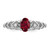 Sterling Silver Rhodium-plated Created Ruby & Diam. Ring - QB-A4722010-1088