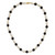 14k 6-7mm White Rice Freshwater Cultured Pearl and Onyx Beads 17 inch Necklace