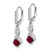 Sterling Silver Rhodium-plated Created Ruby and Diamond Earrings - EM-0F64D247-4748