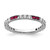 Sterling Silver Rhodium-plated Created Ruby and Round CZ Band - QR-C0560E54-9146