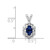 Sterling Silver Rhodium-plated Created Sapphire & Diam. Pendant - QB-E3D7B60E-3712