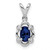 Sterling Silver Rhodium-plated Created Sapphire & Diam. Pendant - QB-EA9DEC1D-5214