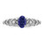Sterling Silver Rhodium-plated Created Sapphire & Diam. Ring - QB-5F166D3C-1704