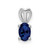 Sterling Silver Rhodium-plated Created Sapphire Pendant
