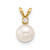 14k 6-7mm White Round Akoya Saltwater Cultured Pearl and .03 Carat Diamond Pendant
