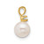 14k 6-7mm White Round Akoya Saltwater Cultured Pearl and .03 Carat Diamond Pendant