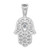 Sterling Silver Rhodium-plated Created Spinel & White CZ Hamsa Pendant