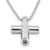 Sterling Silver Rhodium-plated Cross Ash Holder 18in Necklace