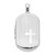 Sterling Silver Rhodium-plated Cross Rectangular Locket