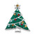 Sterling Silver Rhodium-plated Crystal Christmas Tree Pin