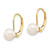 14k 6-7mm White Round Akoya Saltwater Cultured Pearl Leverback Earrings