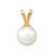 14k 6-7mm White Round Akoya Saltwater Cultured Pearl Pendant