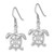 Sterling Silver Rhodium-plated Cut Out Mother and Baby Turtle Dangle Earring
