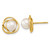 14k 6-7mm White Round Akoya Saltwater Cultured Pearl Post Earrings