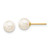 14k 6-7mm White Round Akoya Saltwater Cultured Pearl Stud Post Earrings