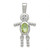 Sterling Silver Rhodium-plated CZ & August Glass Boy Pendant
