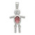 Sterling Silver Rhodium-plated CZ & June Glass Boy Pendant