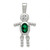 Sterling Silver Rhodium-plated CZ & May Glass Boy Pendant