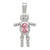 Sterling Silver Rhodium-plated CZ & October Pink CZ Boy Pendant