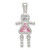 Sterling Silver Rhodium-plated CZ & October Pink CZ Girl Pendant