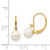 14k 6-7mm White Round Freshwater Cultured Pearl and .06 Carat Diamond Leverback Earrings