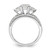 Sterling Silver Rhodium-plated CZ 3 Stone Pave Band Engagement Ring Set - QR-A9585516-4185