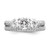 Sterling Silver Rhodium-plated CZ 3 Stone Pave Band Engagement Ring Set - QR-E03F6596-8590