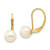 14K 6-7mm White Round Freshwater Cultured Pearl Leverback Earrings - XF-3D2B751D-1318