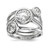 Sterling Silver Rhodium-plated CZ 3-Ring Set - QR-88336B33-5071