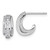 Sterling Silver Rhodium-plated CZ 3-Row Polished J-Hoop Post Earrings - QE-9E8580A7-5215