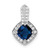 Sterling Silver Rhodium-plated CZ and Blue Glass Pendant - QP-556338A4-7680