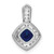 Sterling Silver Rhodium-plated CZ and Blue Glass Pendant - QP-556338A4-7680