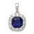 Sterling Silver Rhodium-plated CZ and Blue Glass Pendant - QP-E275350C-5431