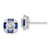 Sterling Silver Rhodium-plated CZ and Lab Created Blue Spinel Earrings