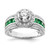 Sterling Silver Rhodium-plated CZ and Lab Created Emerald Ring - QR-28ADD338-3917
