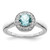 Sterling Silver Rhodium-plated CZ and Light Blue Glass Stone Ring - QR-5231C114-7027
