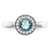 Sterling Silver Rhodium-plated CZ and Light Blue Glass Stone Ring - QR-5231C114-7027