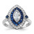 Sterling Silver Rhodium-plated CZ and Synthetic Blue Spinel Ring - QR-7D30E053-7153